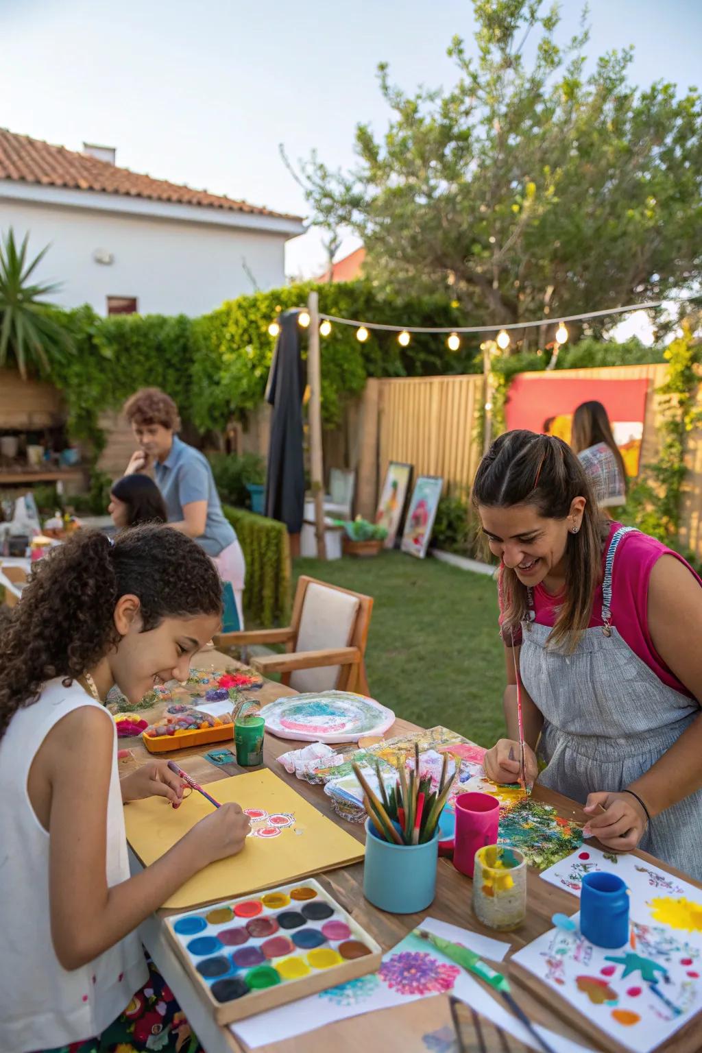 A craft station brings a personal touch to your party.