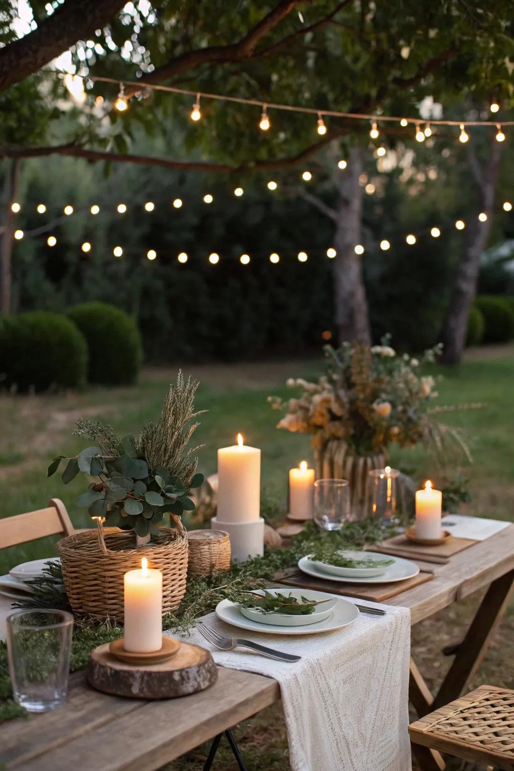 An attractive tablescape sets the tone for a delightful evening.