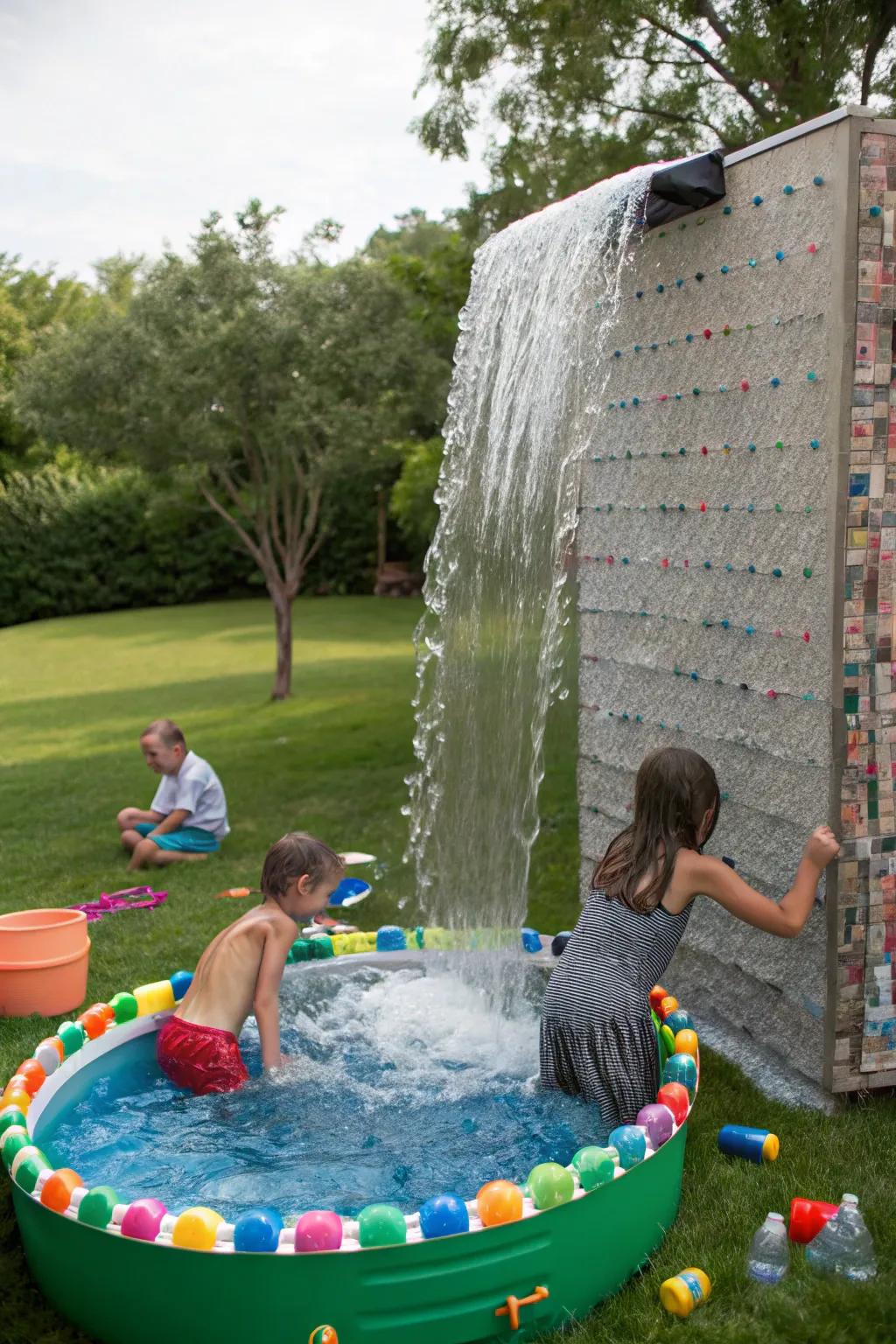 Continuous fascination with a bespoke water feature.