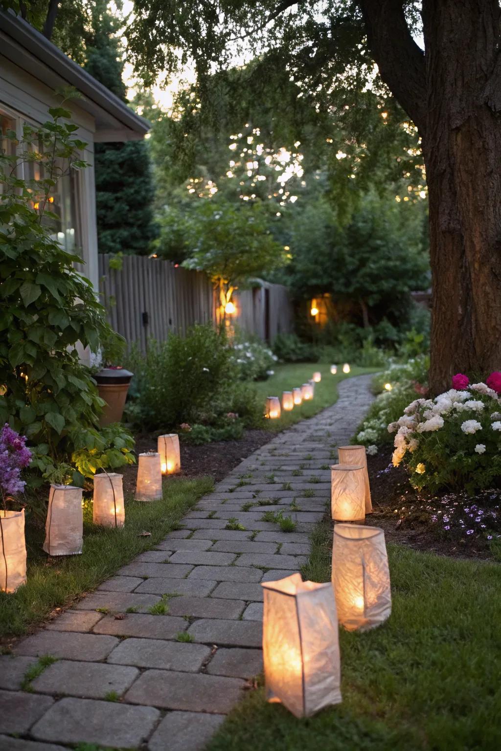 Paper bag luminaries offer a nostalgic and charming lighting solution.