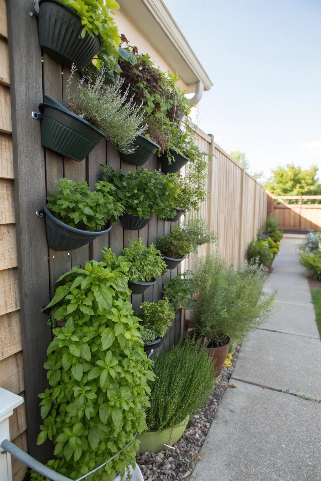 Vertical herb gardens are both beautiful and functional.