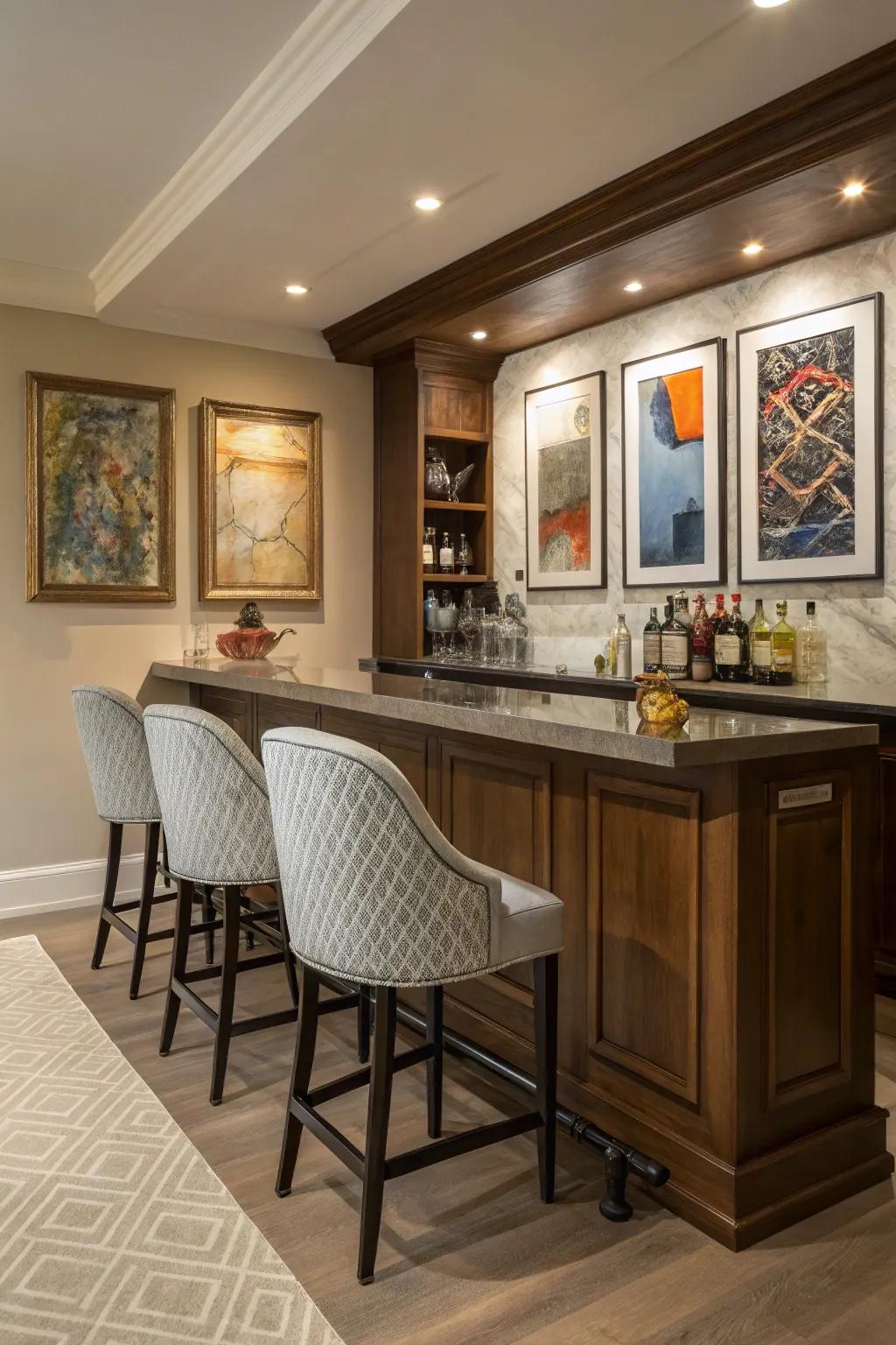 Artwork introduces personality and style to your bar design.