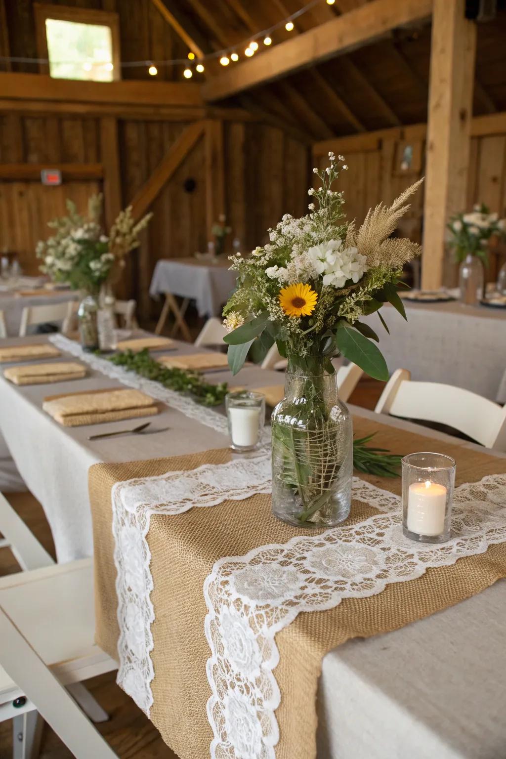 Country-style worktable arrangements combine simplicity with refinement.