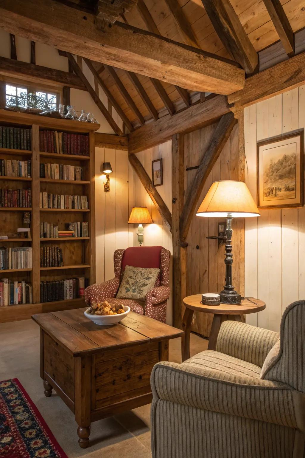 A warm, welcoming interior featuring comfortable seating and soft lighting.