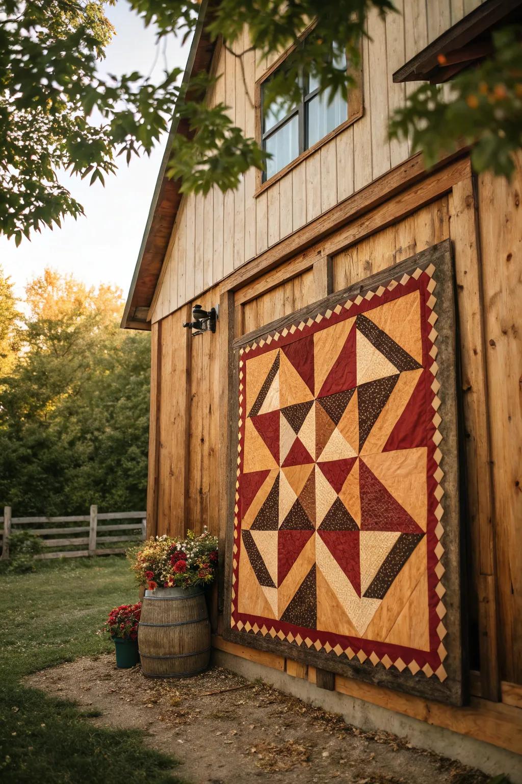 Traditional diamond quilt design.