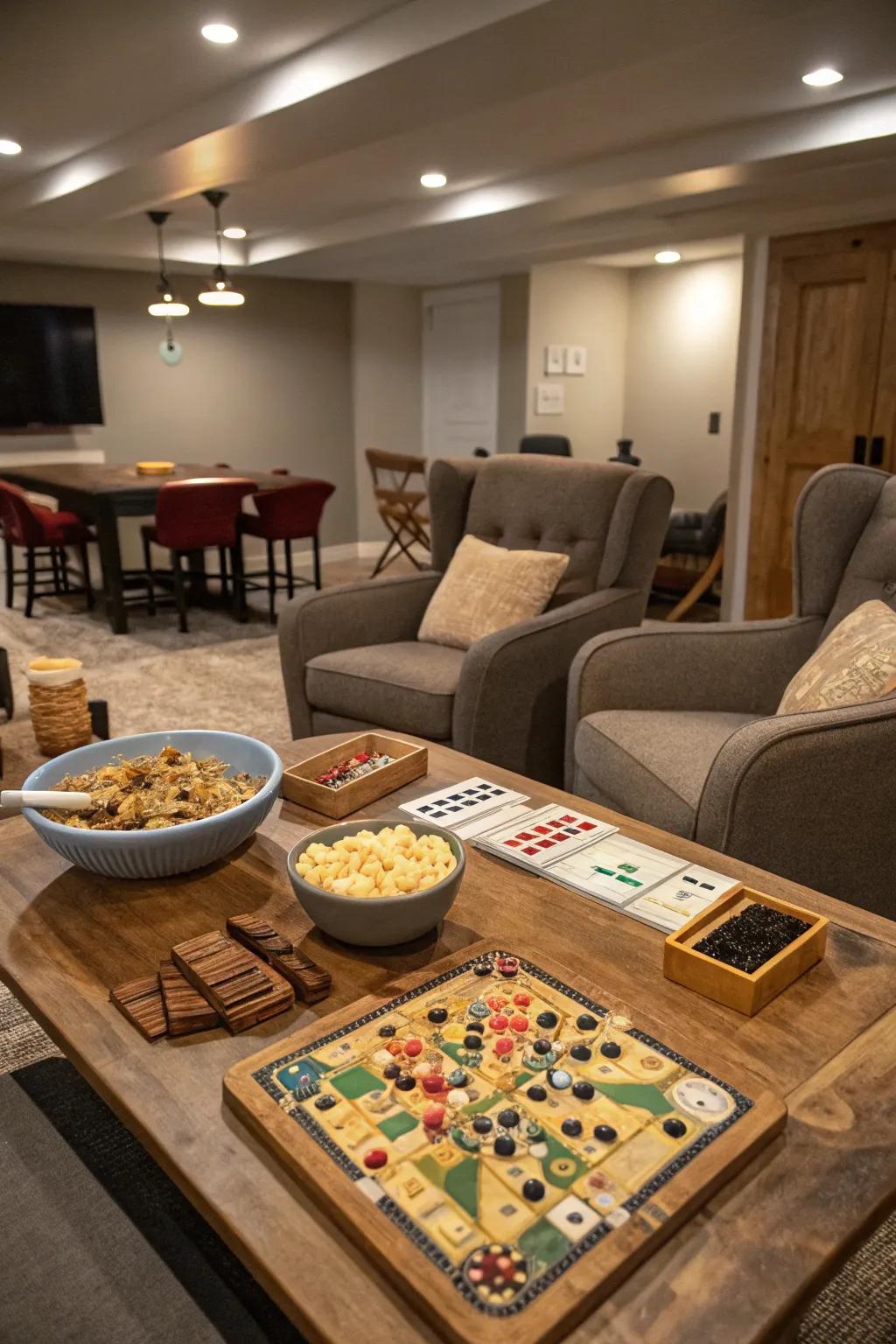 Get together for board and card games in a comfortable space.