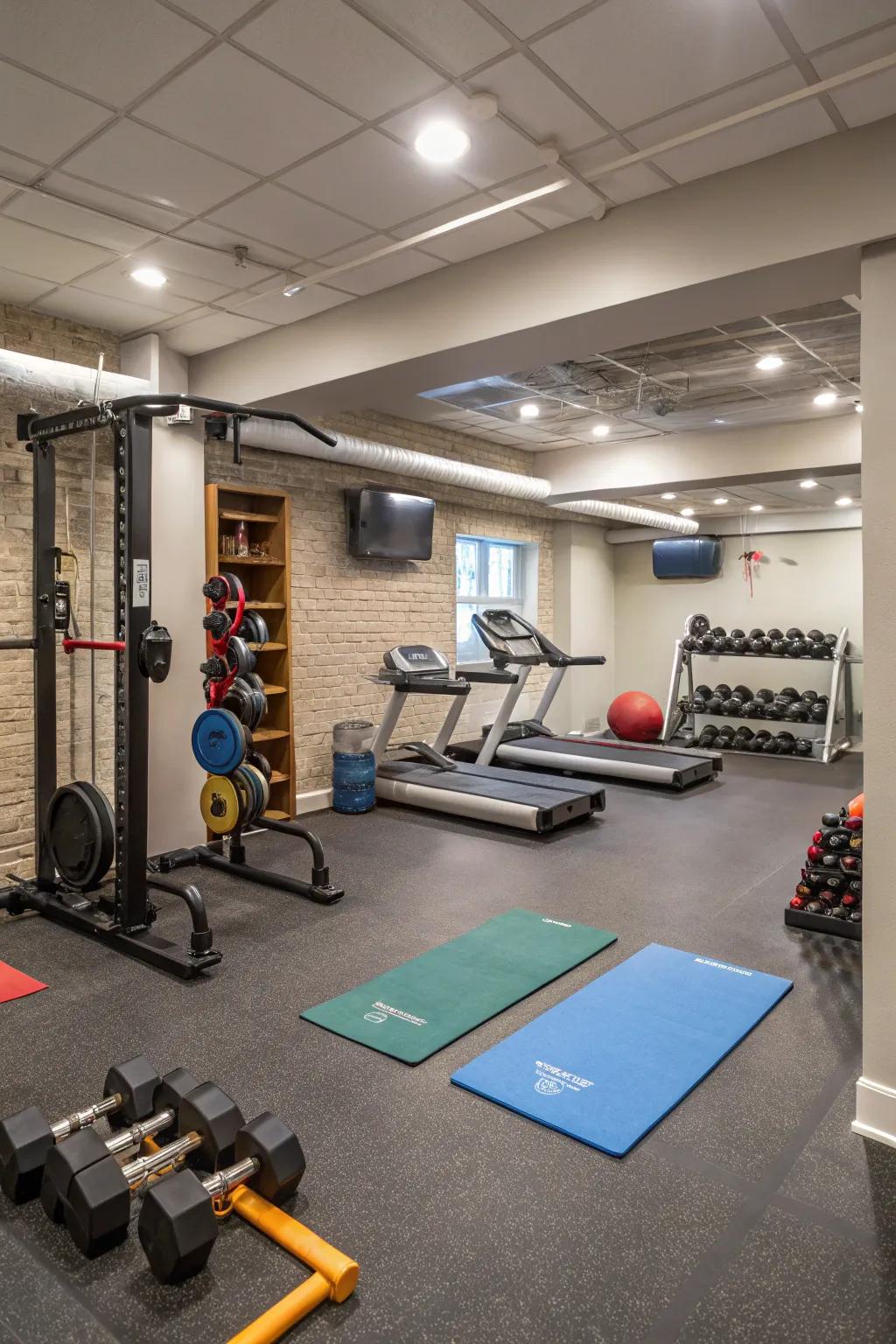 Multi-purpose areas enhance the functionality of your gym.