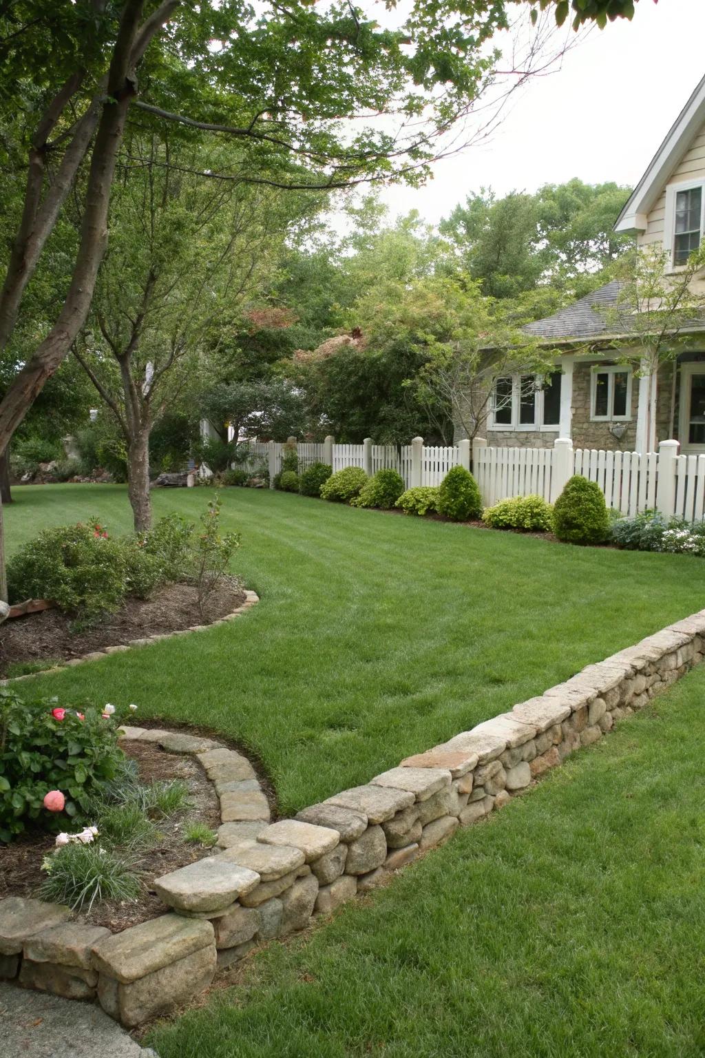 Borders keep the lawn neat and clearly defined.