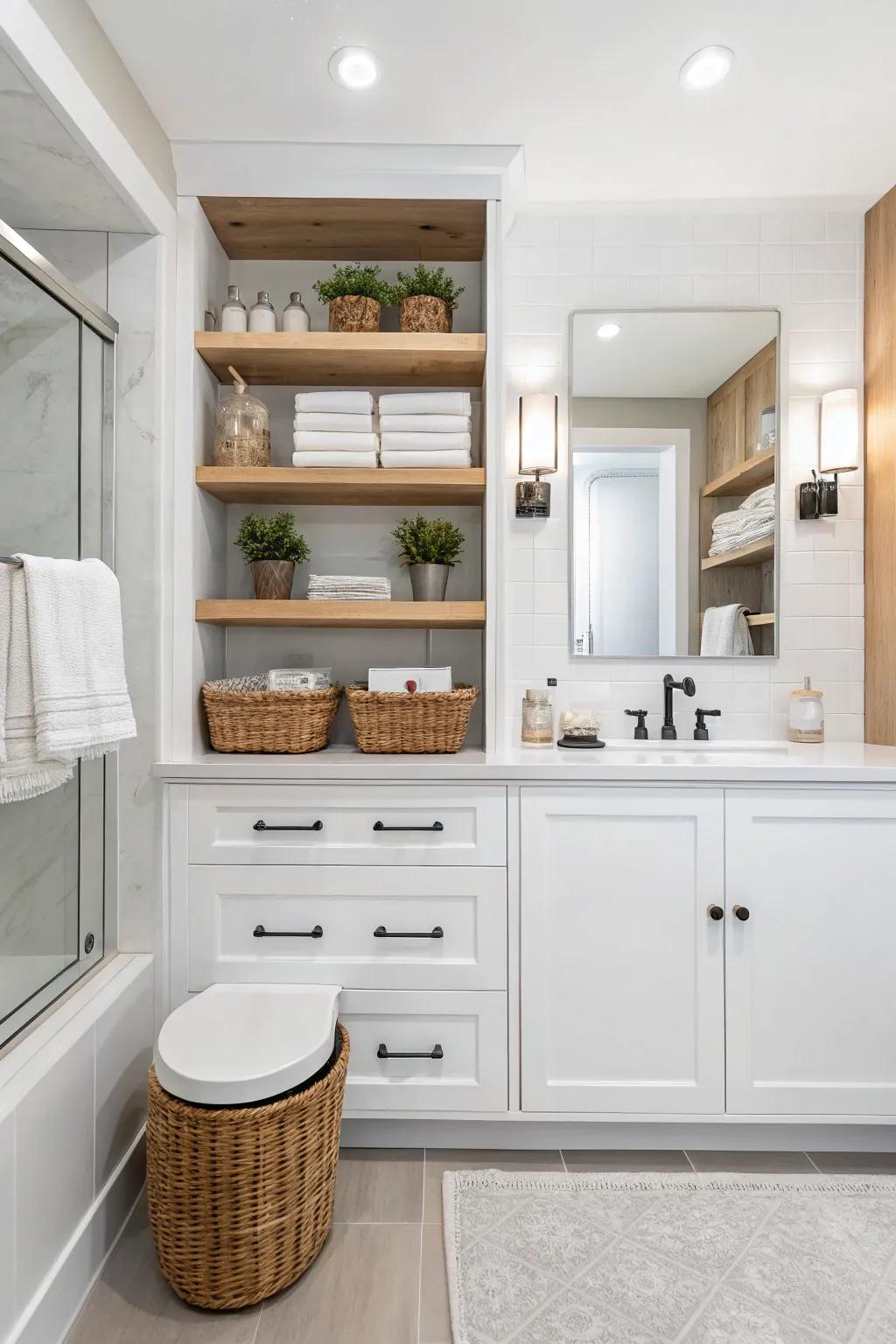 Organized storage keeps your bathroom fashionable and functional.