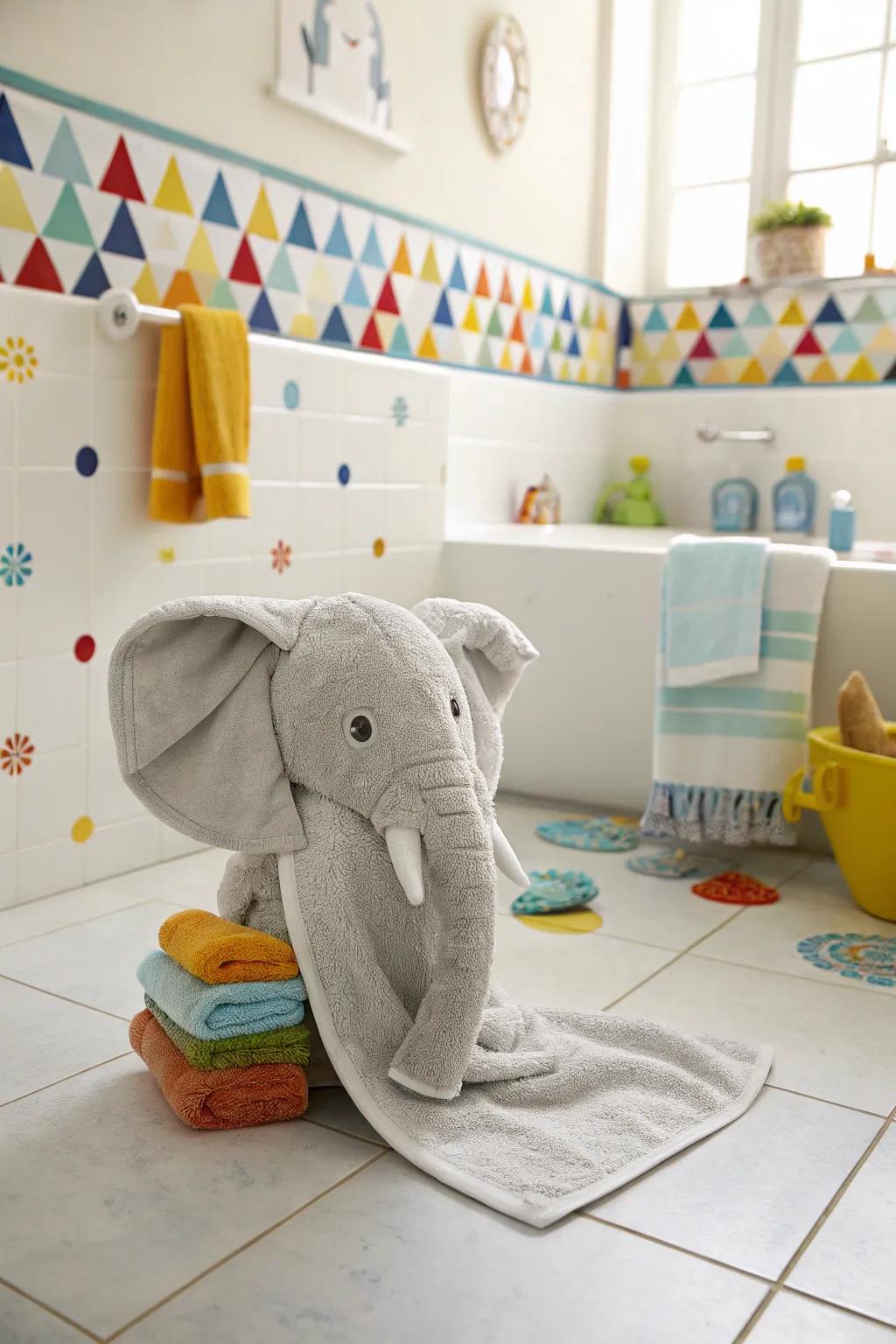 Add a playful detail with animal-themed cloth folds.