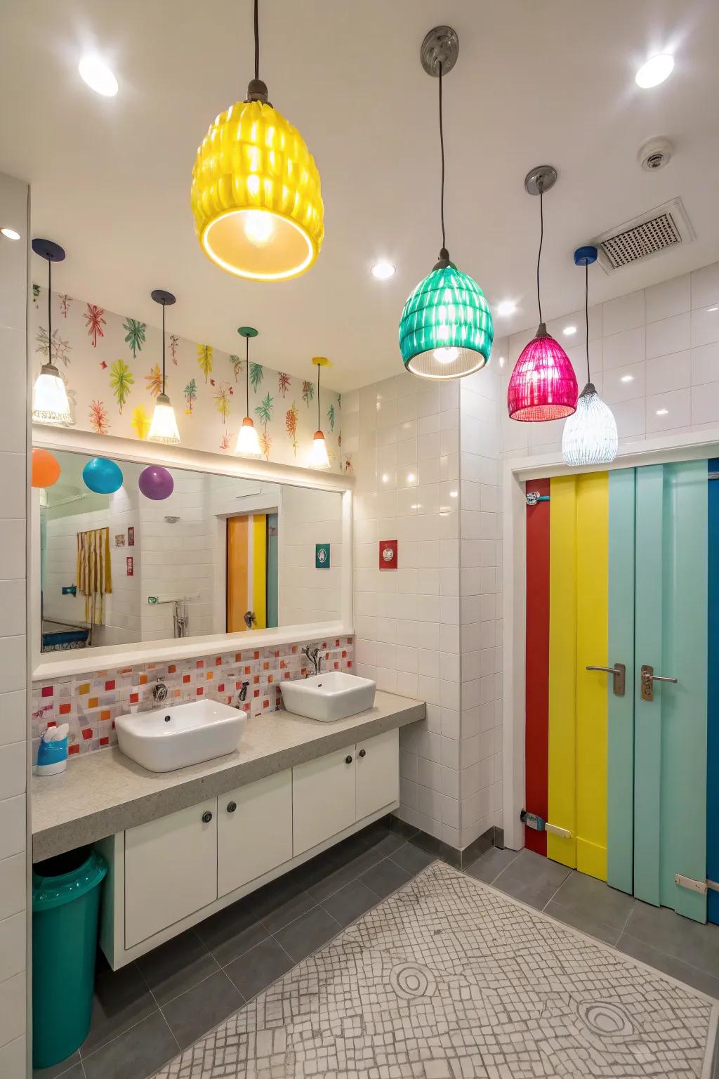Colorful lights fill your bathroom with personality and charm.