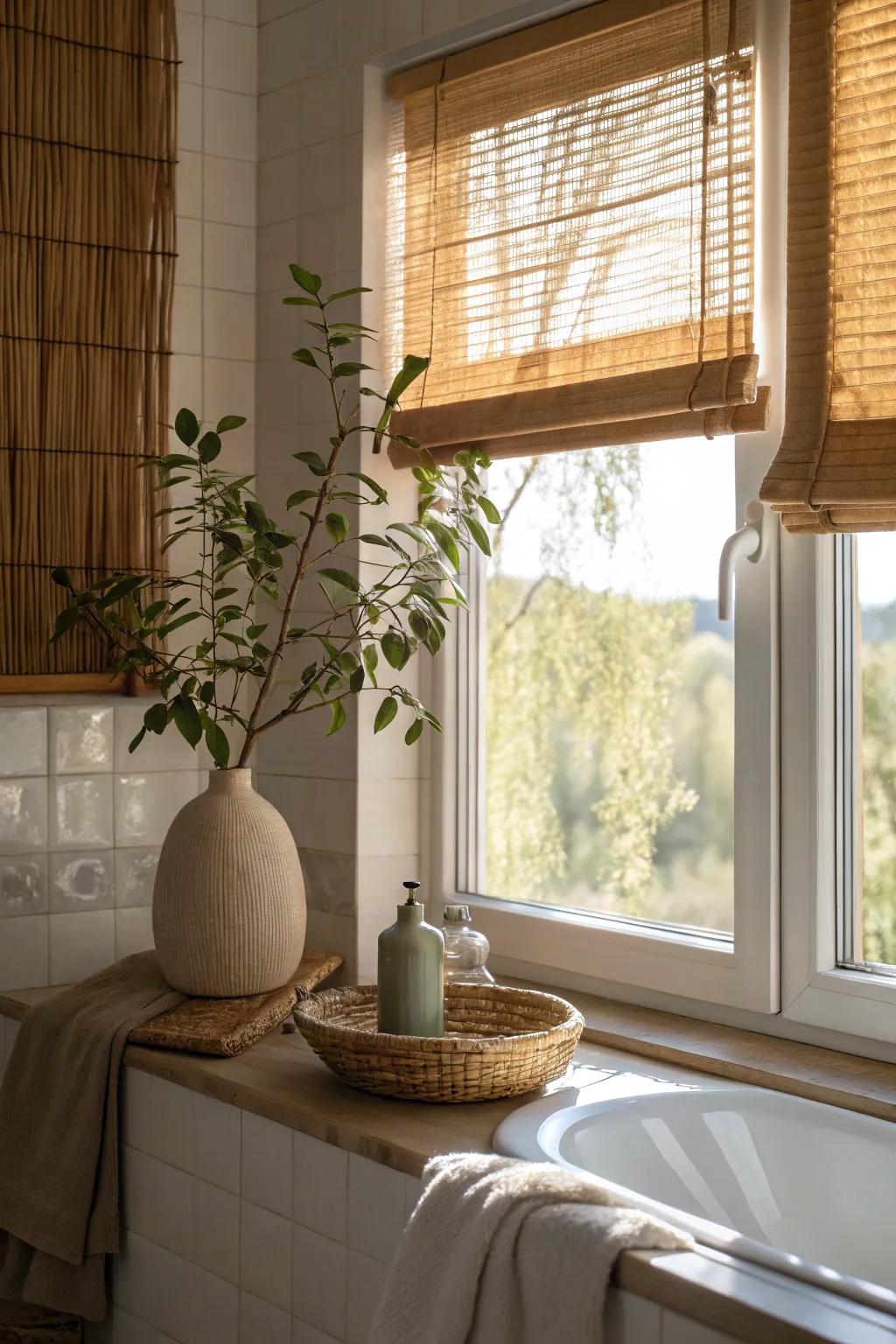 Natural beauty: Cane shades provide an organic touch.