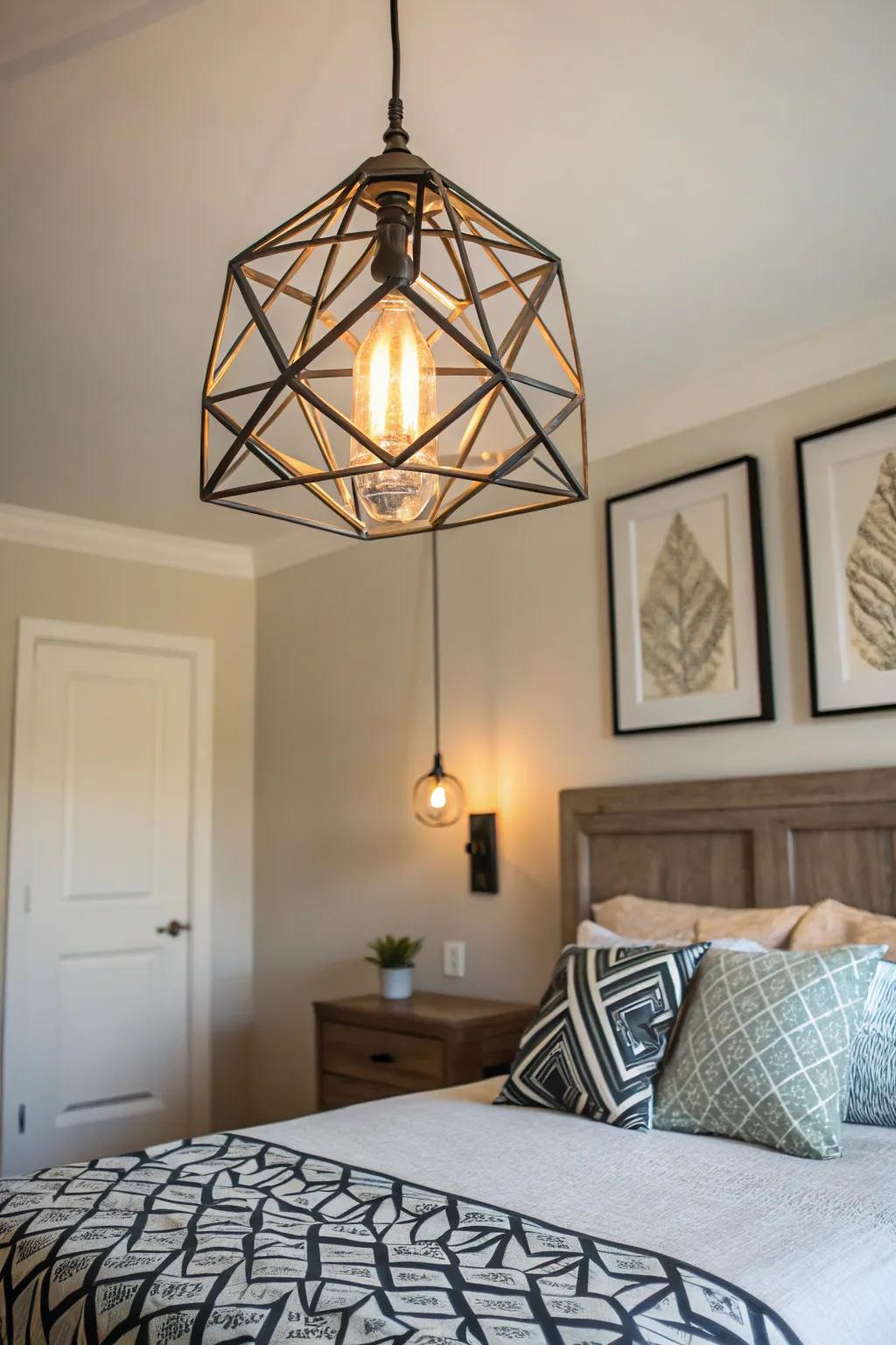 Geometric patterns introduce artistic charm.