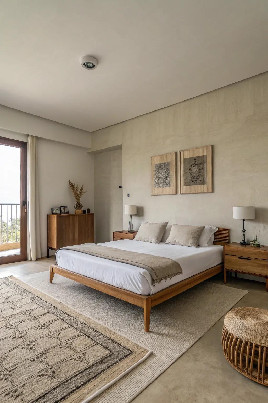Simplicity can evoke a tranquil bedroom environment.