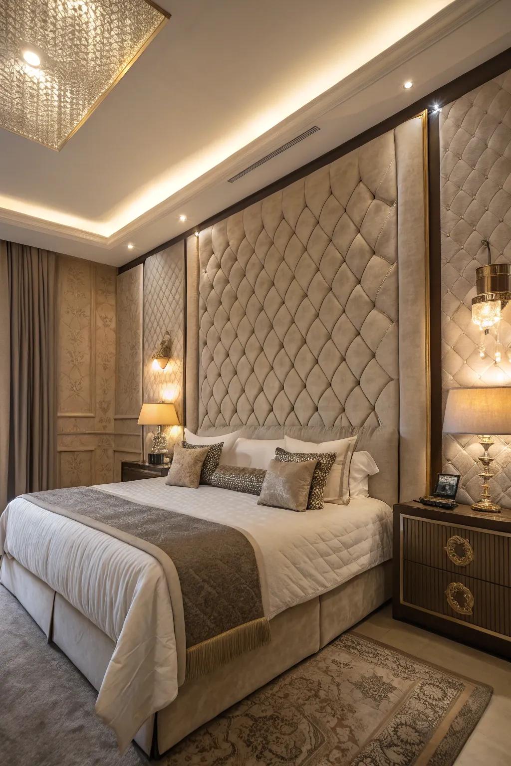 Fabric panels add a luxurious touch and softness to your space.