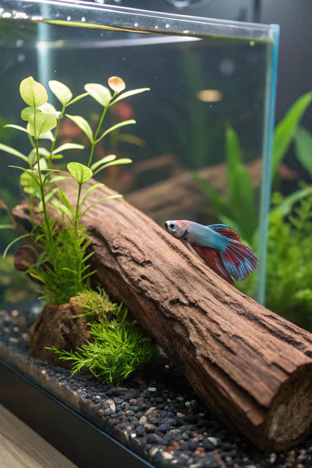 Buoyant platforms provide a soothing roost for your betta.