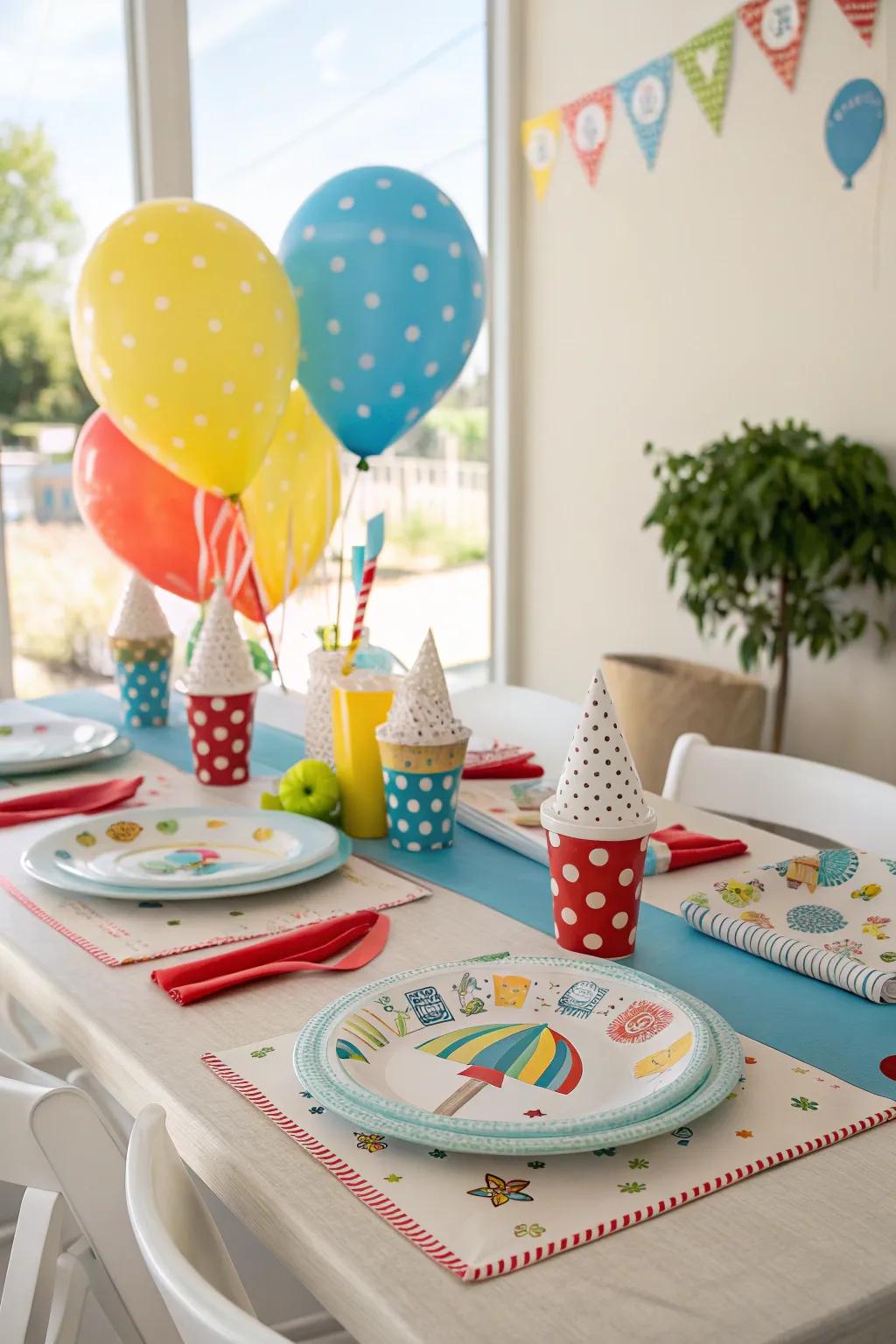 Themed place settings bring cohesiveness to your decor.