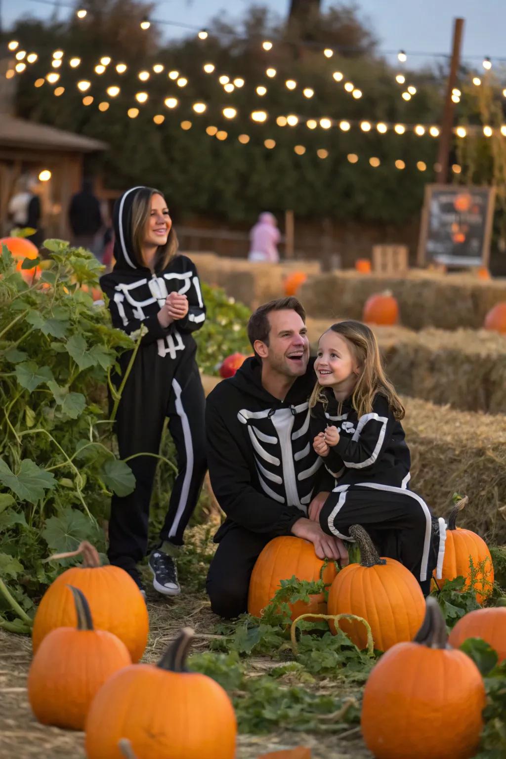 Engage the whole family in a coordinated black and white Halloween theme.