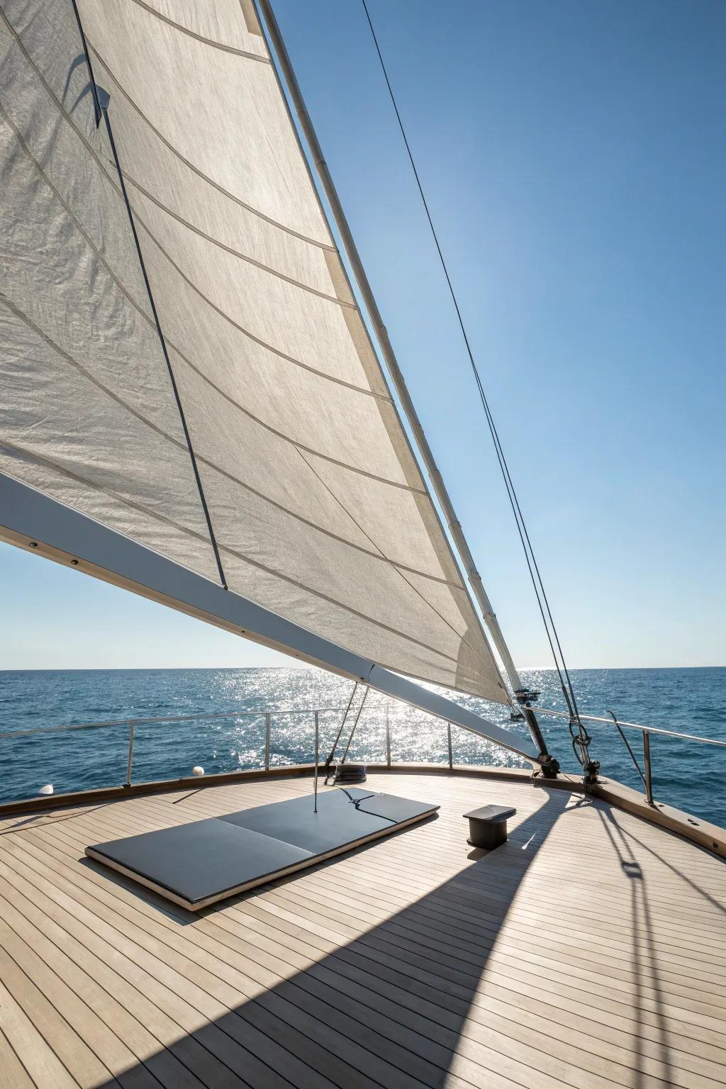 Enhance your boating time with a sophisticated malleable sun screen, the ideal mix of style and sun protection.