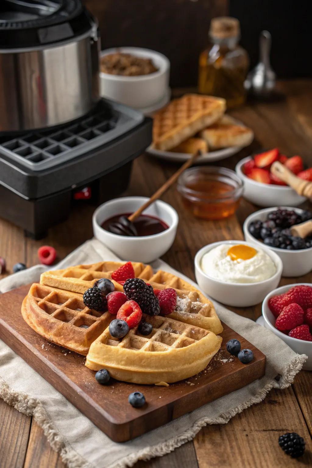 Delight in a personalized waffle station.