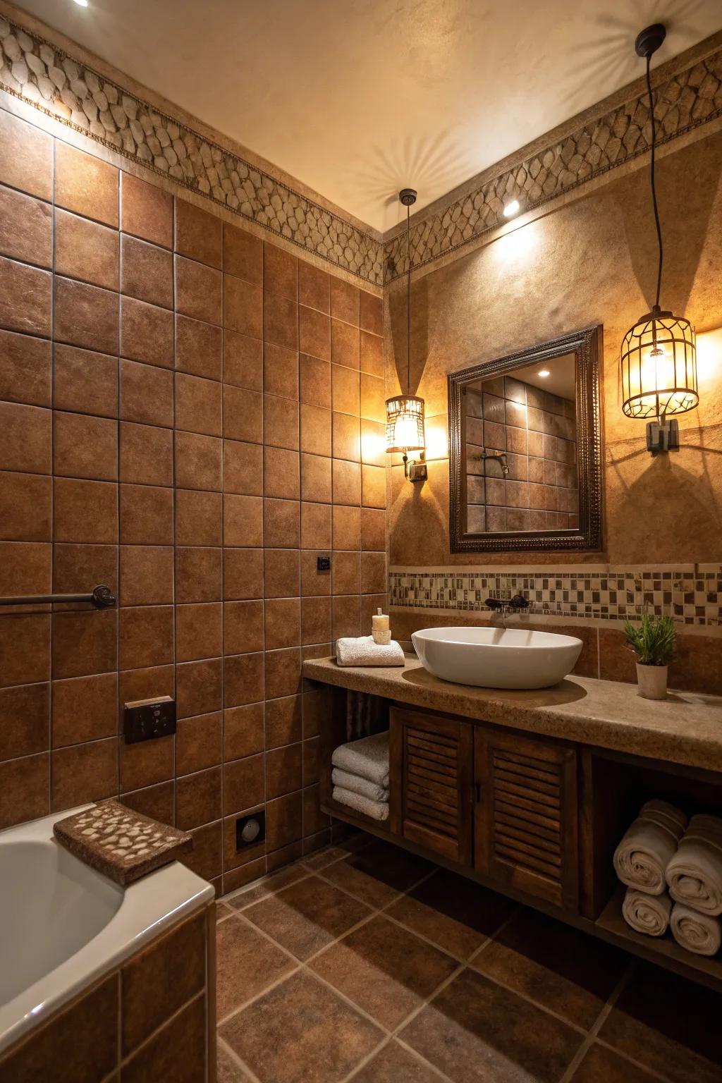 Design depth using textured tiles.