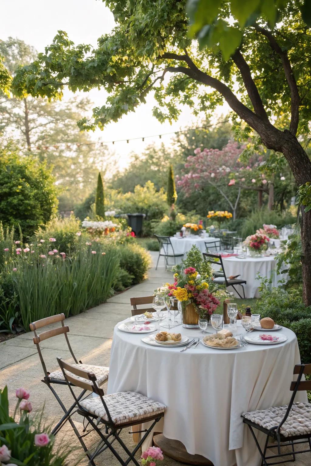 An al fresco garden celebration offers a revitalizing change of scenery.