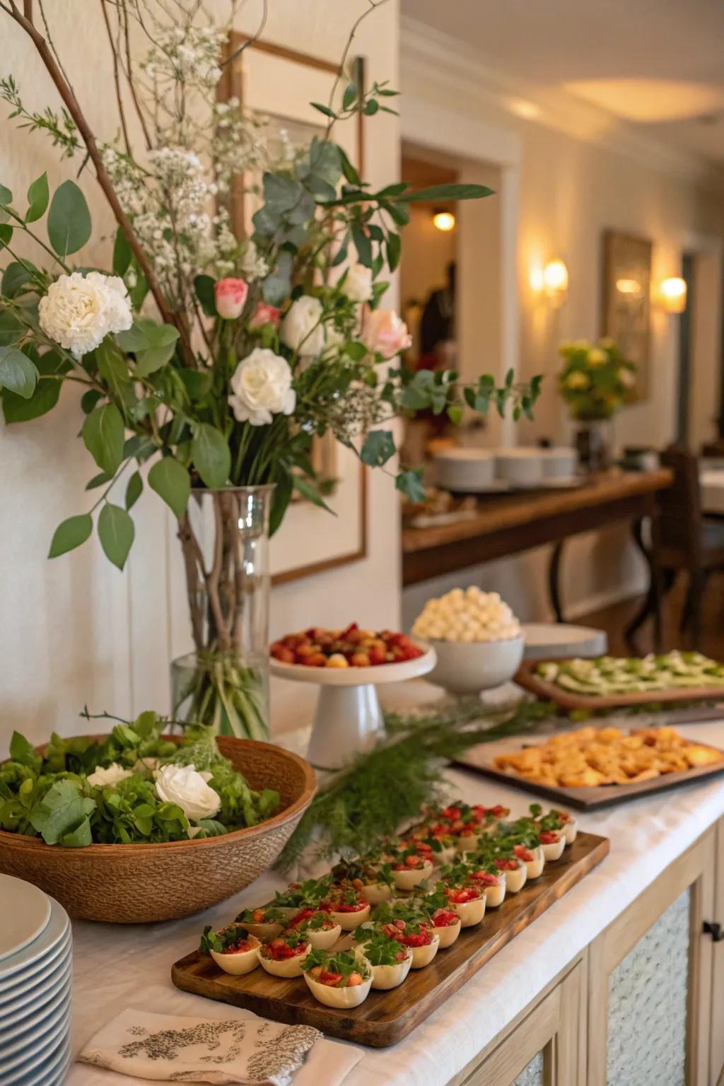 Natural elements add a touch of freshness.
