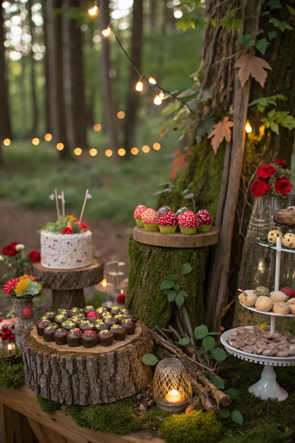 An enchanting candy bar bringing the magic of a fairytale forest to life.
