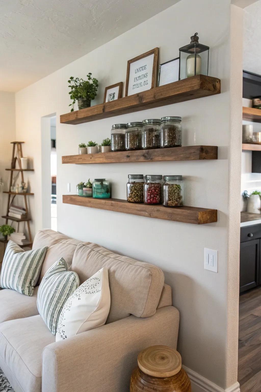 Achieve a sleek and modern look with hanging fixtures.