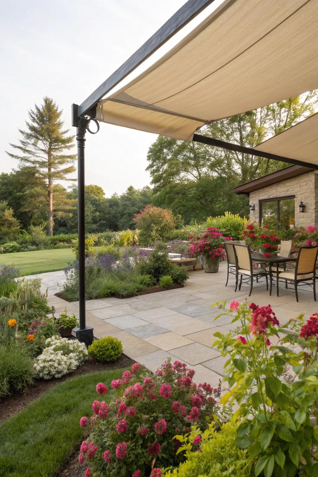 Seamlessly integrate canvas protections with garden plants.