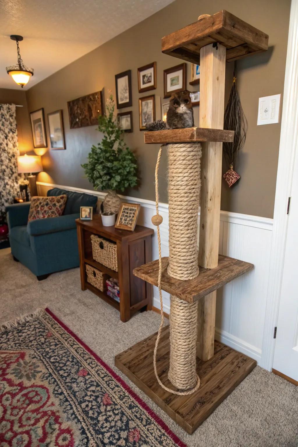 Material assortment offers a varied sensory experience for your cat.