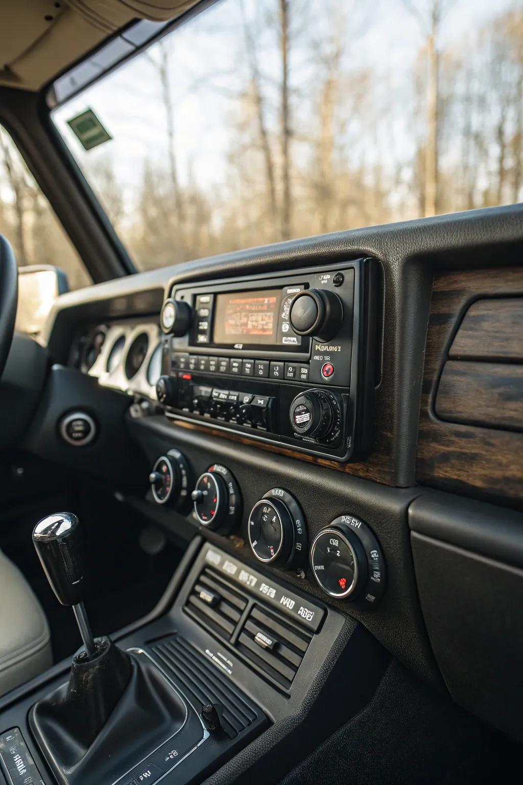 Achieve a seamless look by blending your CB radio with existing controls.