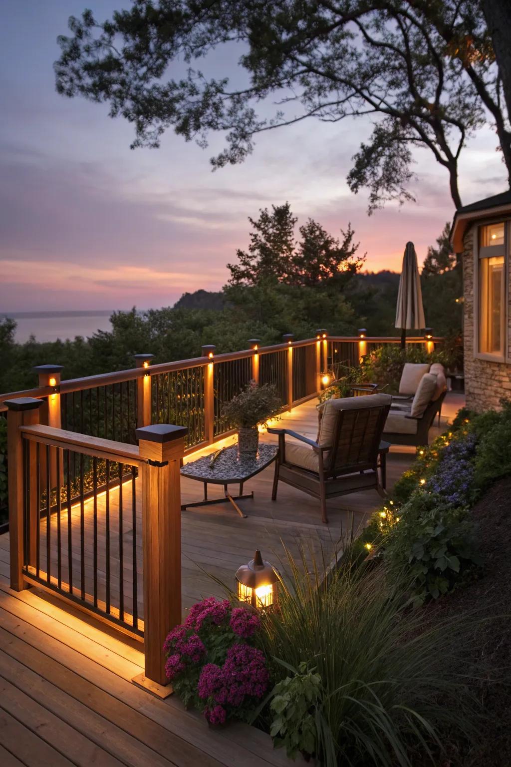 Light up the night with brightened railings.
