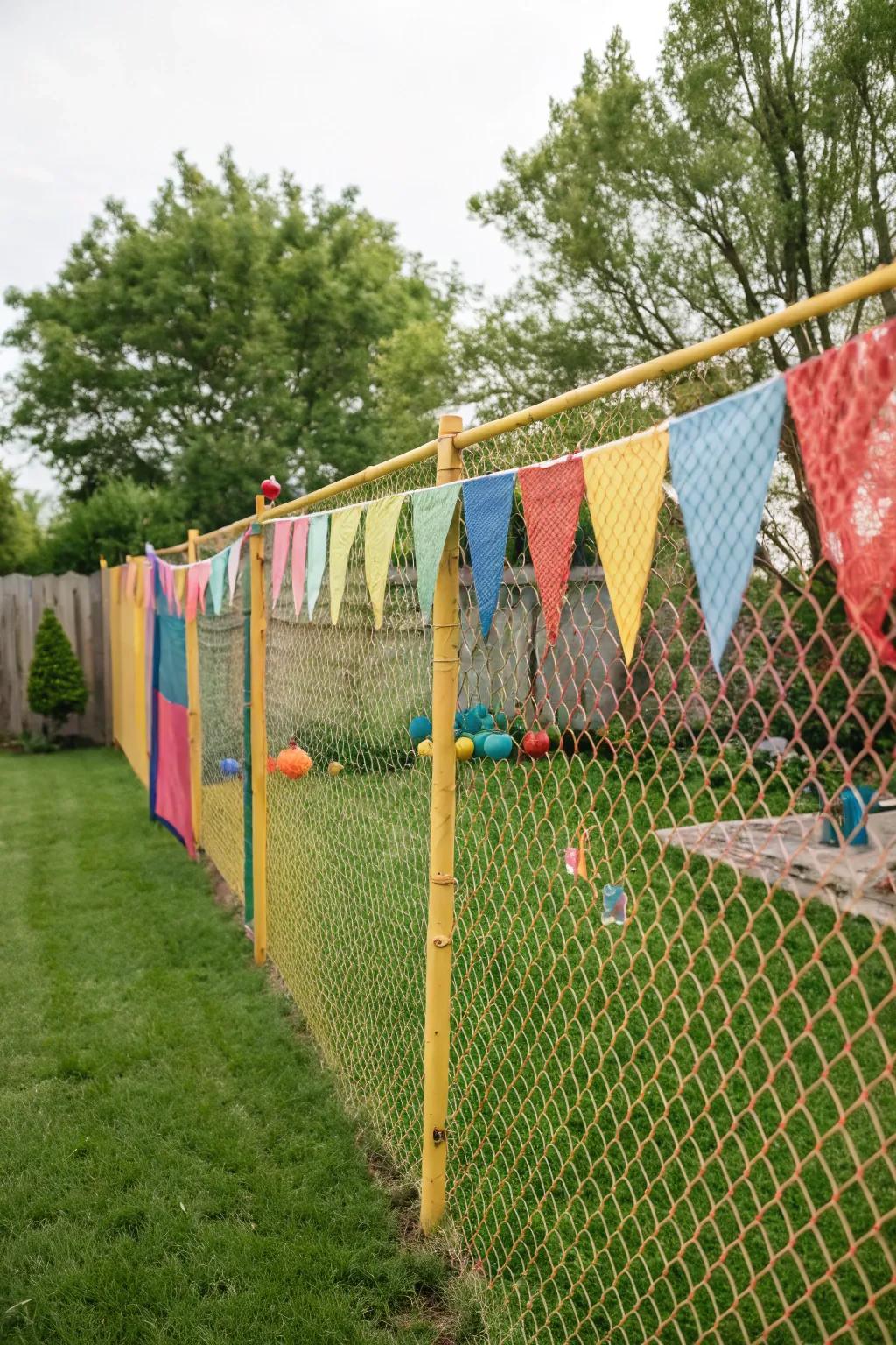 Mesh banners personalize your fence.