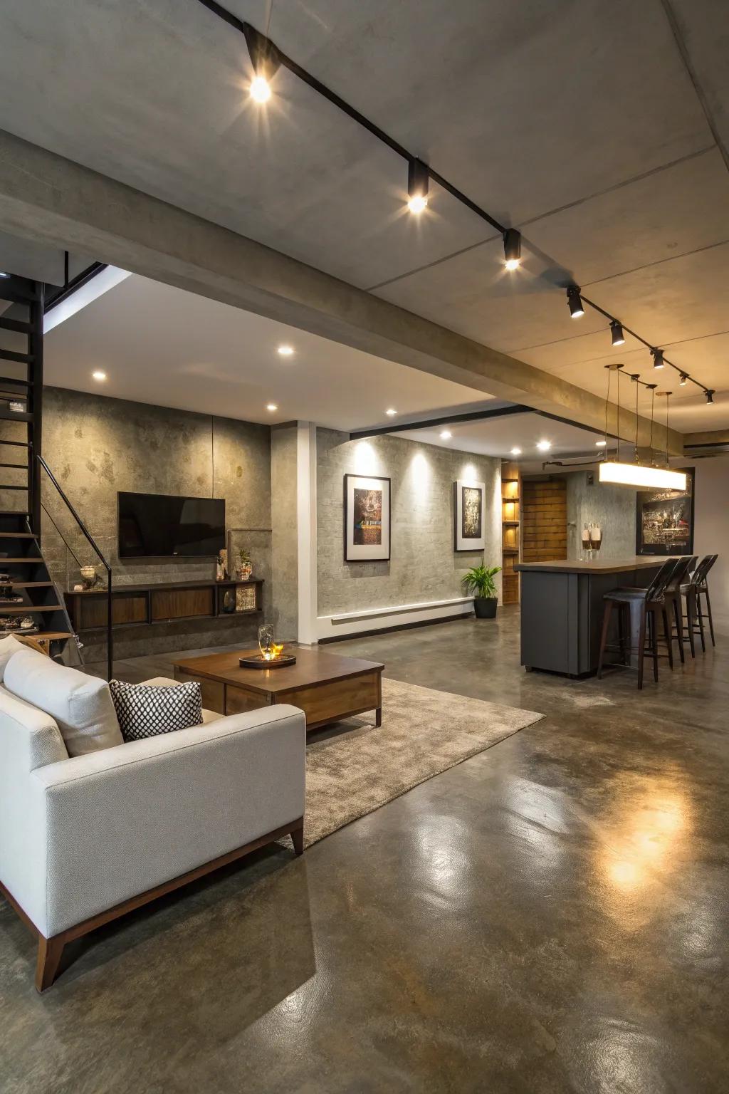 Stained concrete: industrial chic on a budget.