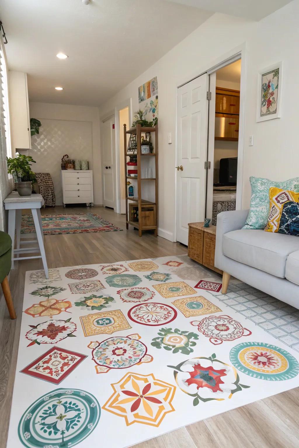 Floor decals let you explore trends without long-term commitment.