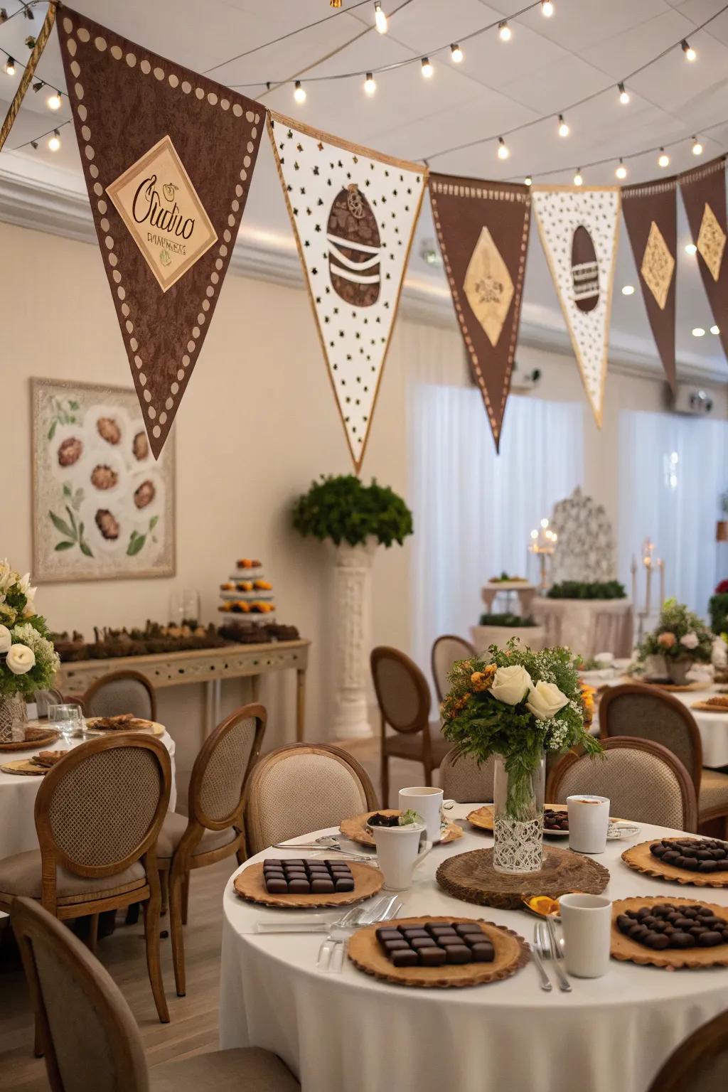 Atmospheric accents to enhance the chocolate party atmosphere.
