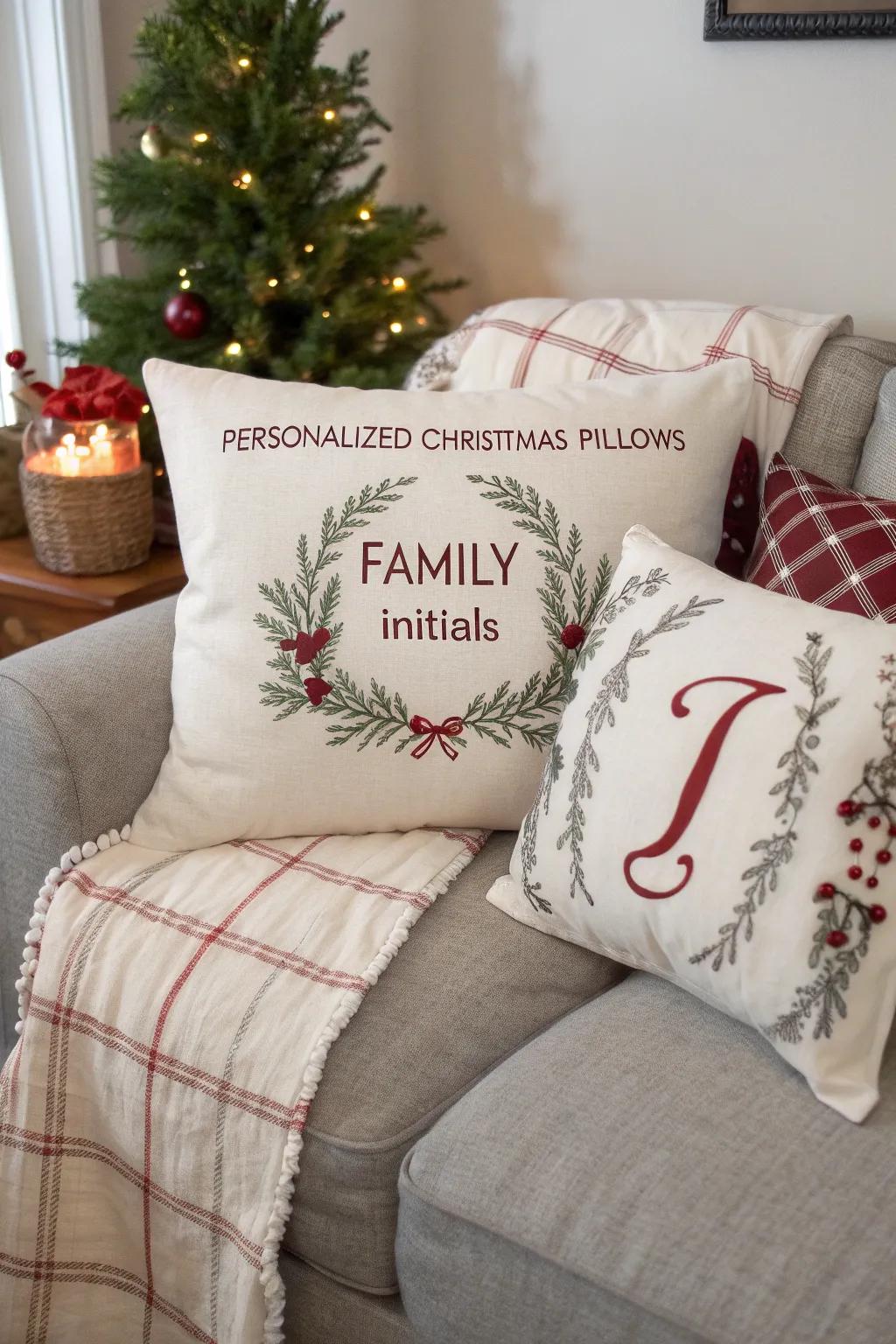 Customized pillows bring a unique family feel.
