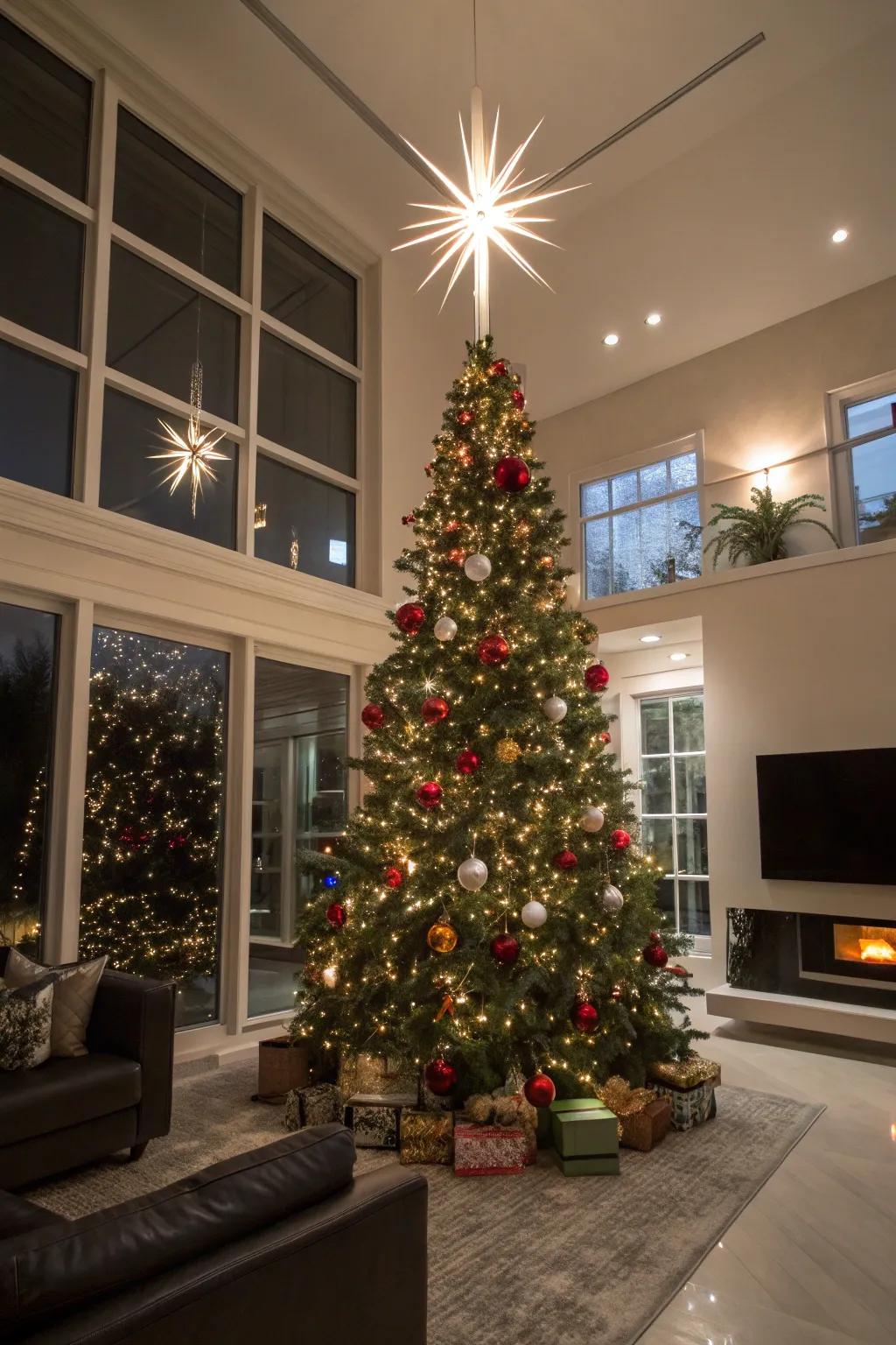 A starlight burst topper adds sparkle and brilliance.