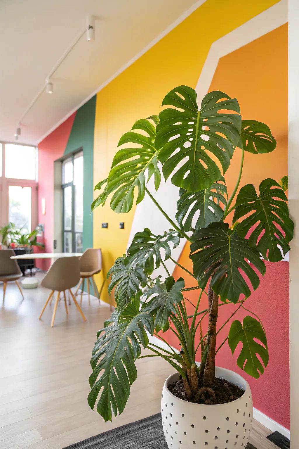 Make your Monstera stand out against a vibrant backdrop