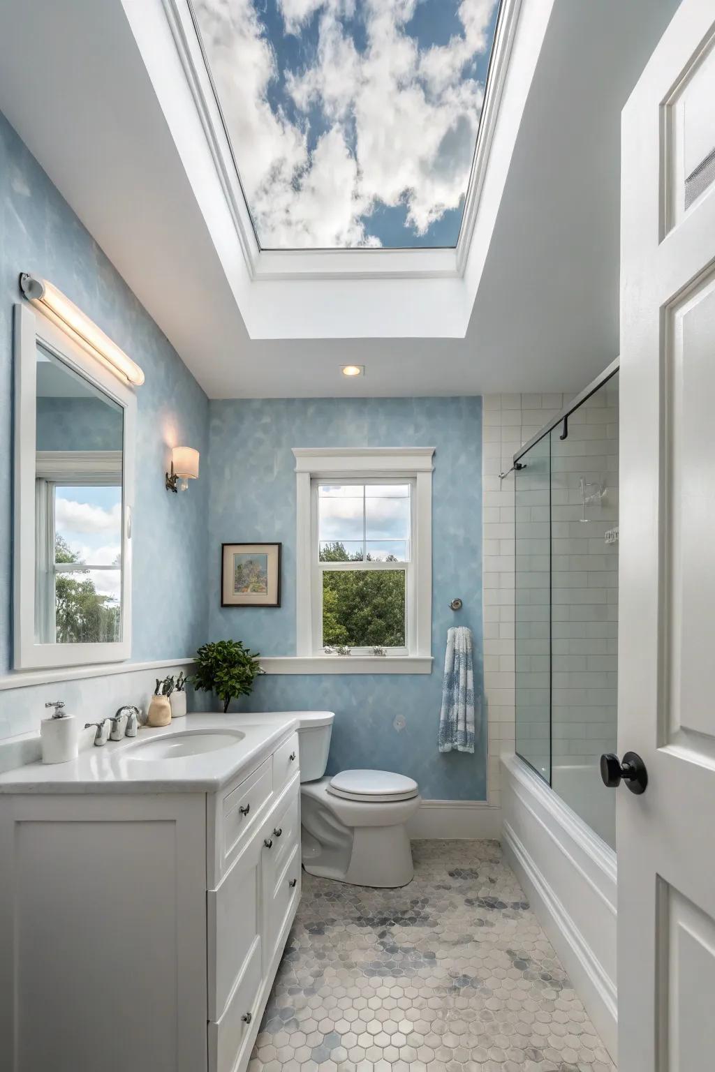 Cloudy atmosphere azure delivers peace inside your home.