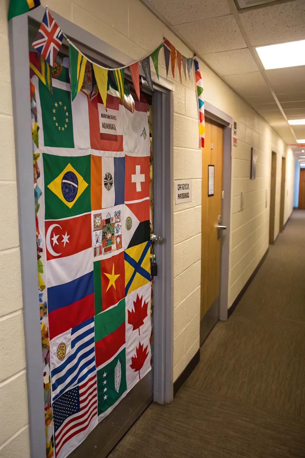 A door celebrating cultural diversity and unity.