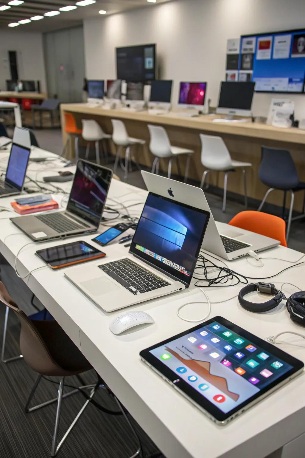 A tech-oriented computer room equipped with the latest accessories.