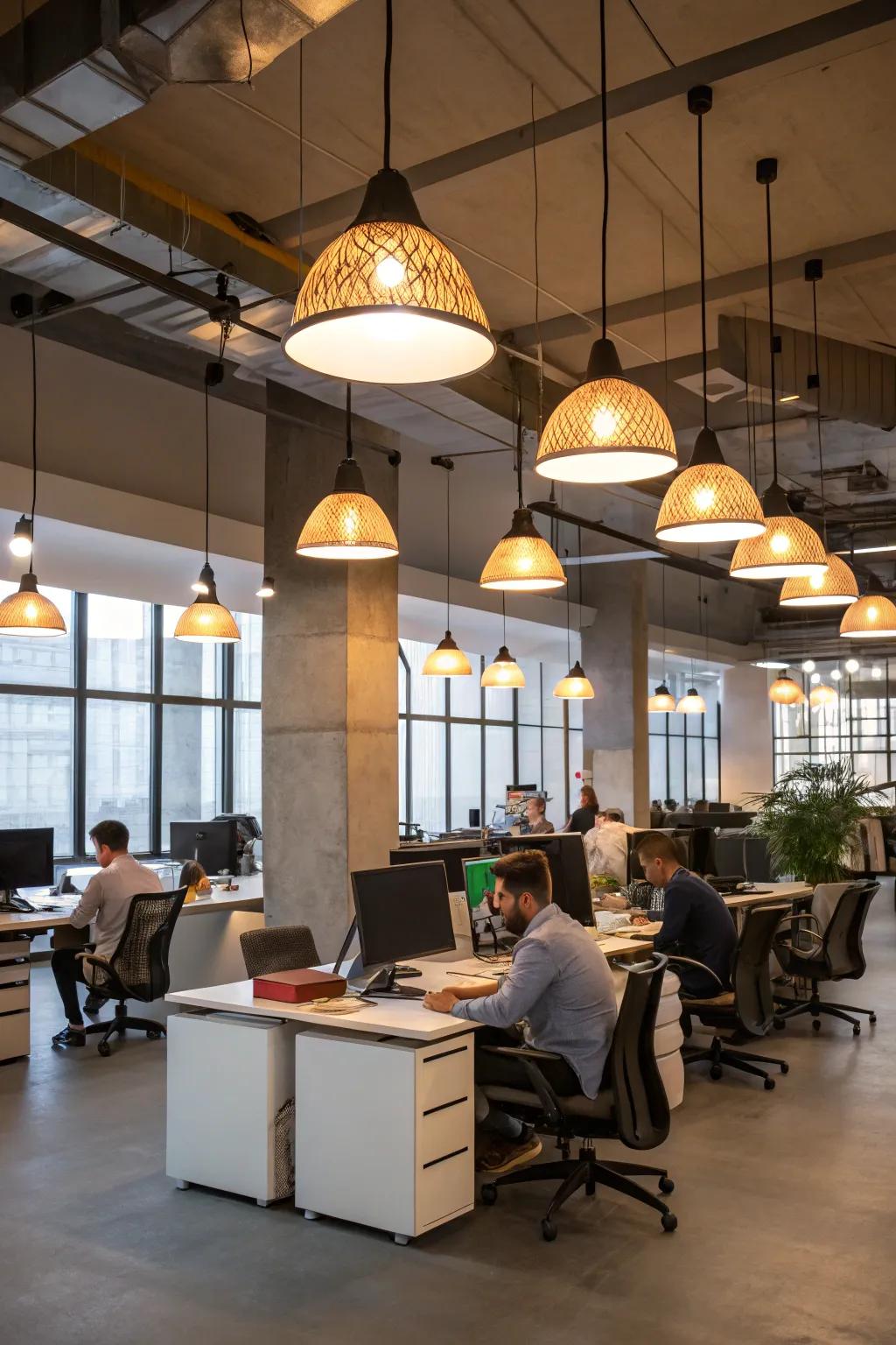 Modern lighting options that enhance the room's aesthetic.