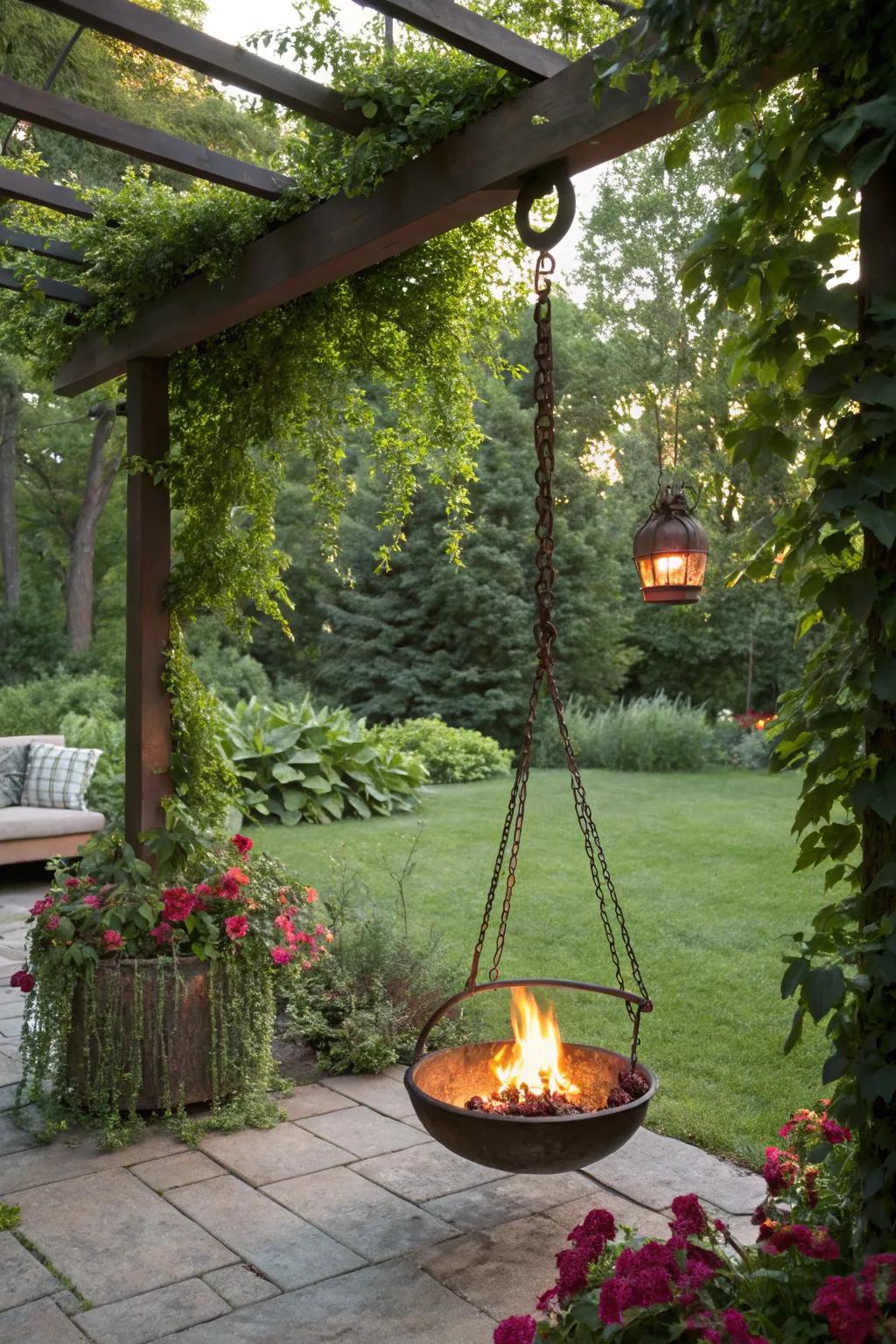 Suspended fire pits deliver a whimsical and contemporary twist on outdoor fires.