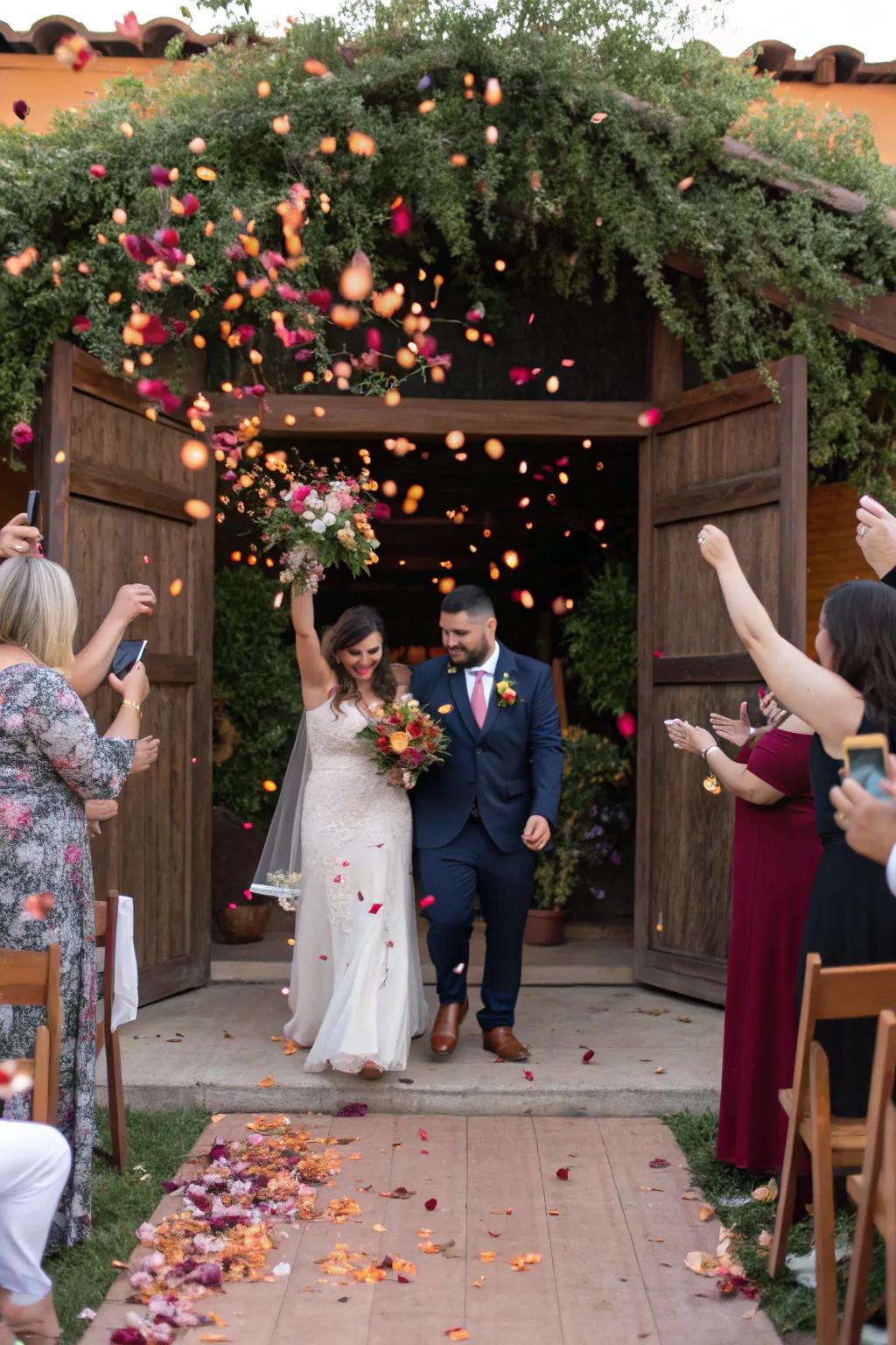 Eco-conscious confetti crafted from dried blossom petals.