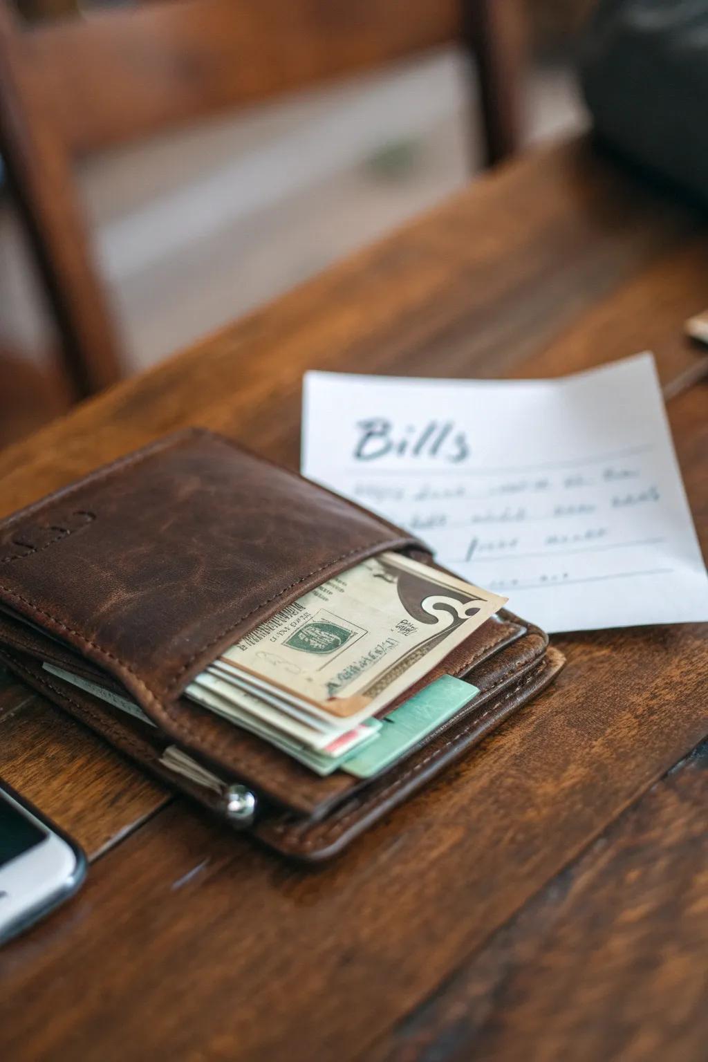 A wallet gift filled with surprise cash.