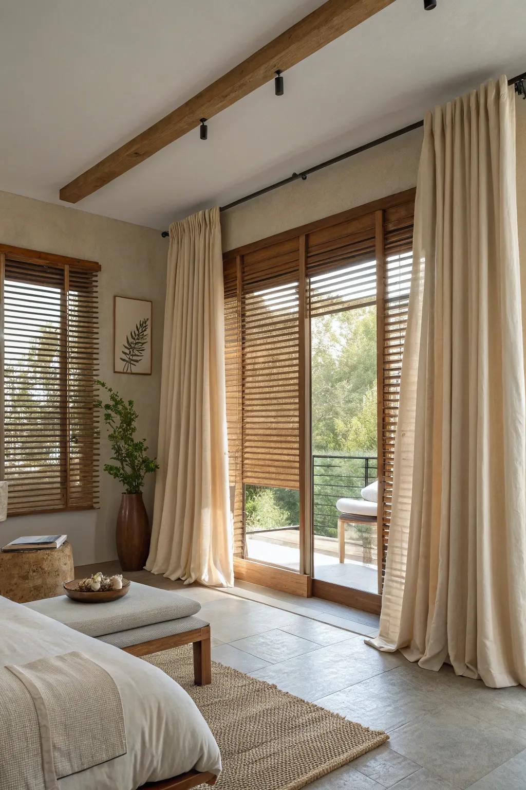 Earthy shades create a soothing and calm environment.