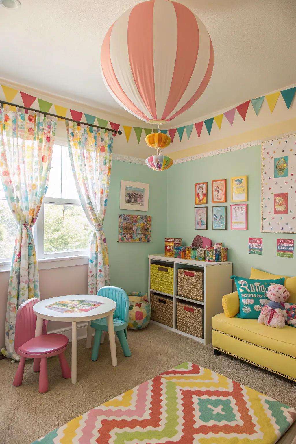 Incorporate playfulness and enjoyment to a child's space with swollen valances.