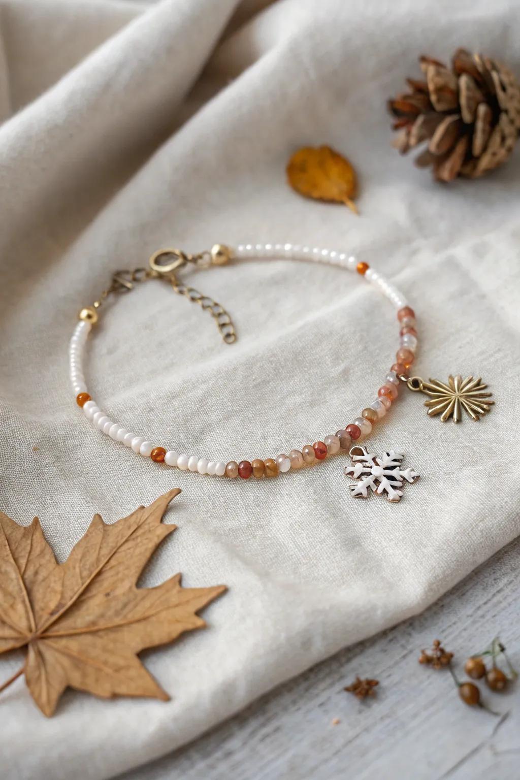 Celebrate the season with handcrafted elegance: the perfect holiday-themed bracelet.